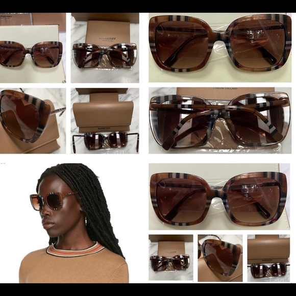 BURBERRY SQUARE CLASSIC ICONIC CHECK SUNGLASSES - Picture 5 of 16